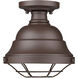 Bartlett 1 Light 8.63 inch Textured Bronze Outdoor Semi Flush